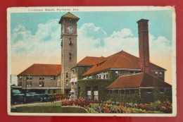 Carte Postale Diffusée 1924 - United States - UNION DEPOT, PORTLAND, OREGON - Portland