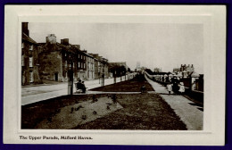 Ref 1638 - Early Real Photo Postcard - Upper Parade Milford Haven - Pembrokeshire Wales - Pembrokeshire