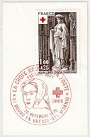 Frankreich / France 1976, Ersttagstempel Croix-Rouge Bourg En Bresse, Rotes Kreuz / Red Cross, Eglise, Statue - Croix-Rouge