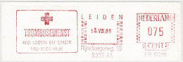 Niederlande / Nederland 1986, Freistempel / EMA / Meterstamp Trombosedienst Rotes Kreuz / Croix-Rouge / Red Cross Leiden - Croix-Rouge