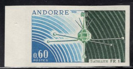 ANDORRA(1966) Satellite FR-1. Imperforate. Scott No 171, Yvert No 177. - Autres & Non Classés
