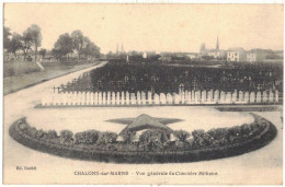 51 CHALONS SUR MARNE : VUE GENERALE DU CIMETIERE MILITAIRE - CIRCULEE MILITARIA  223e ARTILLERIE VERS CASTELNAUDARY - Cimetières Militaires