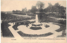 51 CHALONS SUR MARNE : INAUGURATION MONUMENT CIMETIERE MILITAIRE CIRCULEE MILITARIA  223e ARTILLERIE VERS CASTELNAUDARY - Cimetières Militaires