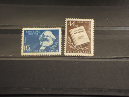 BULGARIA - 1953 MORTE K. MARX  2 VALORI  - NUOVI(+) - Unused Stamps