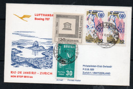 BRAZIL - 1966 - ILLUSTRATED COVER FOR RIO TO ZURICH FIRST FLIGHT  - Cartas & Documentos