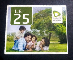 Egypt, Etisalat Mobile Recharging Card Of The Family In Park, Value 25 LE - Egypte