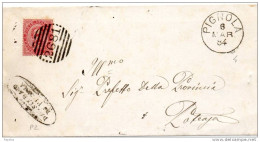 1884 LETTERA CON ANNULLO PIGNOLA POTENZA - Storia Postale