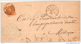 1888  LETTERA CON ANNULLO  SASSUOLO - Storia Postale