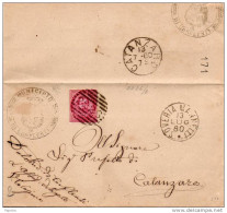 1880 LETTERA CON ANNULLO SOVERIA MANNELLI CATANZARO - Storia Postale