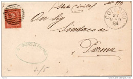 1884  LETTERA CON ANNULLO COLORNO   PARMA - Storia Postale