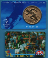 AUSTRALIA 5 DOLLARS 2000 OLYMPIC COIN COLLECTION  SYDNEY 2000 ATHLETICS  KM# 356 + SPRINT 10 UNITS PHONE CARD - 5 Dollars