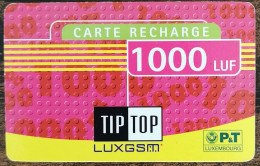 Carte De Recharge - Tiptop 1000 LUF - Mobil Luxembourg  ~31 - Luxemburgo