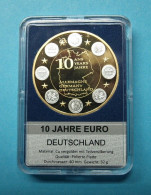 Deutschland Medaille 10 Jahre Euro, Vergoldet, Teilversilbert PP (MD822 - Ohne Zuordnung