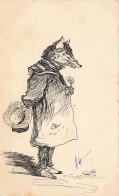 N°24675 - Carte Dessinée - Animaux Habillés - Renard Pensant - Dressed Animals