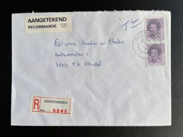 NETHERLANDS 1990 REGISTERED LETTER HERKENBOSCH TO UTRECHT 18-07-1990 NEDERLAND AANGETEKEND - Covers & Documents