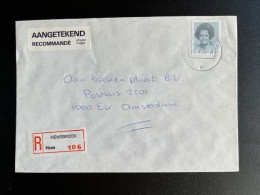 NETHERLANDS 1988 REGISTERED LETTER HENSBROEK TO AMSTERDAM 03-05-1988 NEDERLAND AANGETEKEND - Storia Postale
