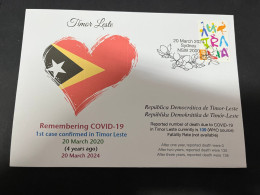 20-3-2024 (3 Y 32) COVID-19 4th Anniversary - East / Timor Leste - 20 March 2024 (with OZ Stamp) - Ziekte