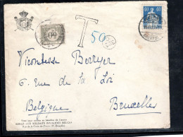 1923 , Timbre Taxe 50 C. ( 1919 )  Sur Lettre Suisse 25 Rp.  #1536 - Storia Postale