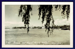Ref 1639 - Early Real Photo Postcard - Moana & Royal Hawiian Hotels Honolulu Hawaii USA - Honolulu