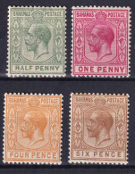 Bahamas, 1912-34  Y&T. 43, 44, 81, 82, MH. - 1859-1963 Crown Colony