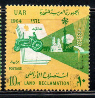 UAR EGYPT EGITTO 1964 ELECTRICITY ASWAN HIGH DAM HYDROELICTRIC POWER STATION LAND RECLAMATION 10m USED USATO - Used Stamps