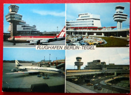 Flughafen Berlin - Tegel - Alte Autos, Flugzeug Air France, Aeroamerika - BM Leipz. Messe 1979 - Tegel