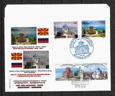 RARE 2016 Joint Macedonia And Russia, MIXED FDC MACEDONIA WITH 2+2 STAMPS: Tourism St. Petersburg And Ohrid - Emissions Communes