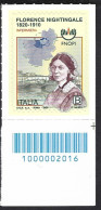 Italia 2020; Florence Nightingale, Fondatrice Dell'assistenza Infermieristica Moderna: Francobollo A Barre. - Barcodes
