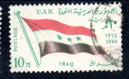 UAR EGYPT EGITTO 1964 SECOND MEETING OF HEADS STATE ARAB LEAGUE FLAG OF IRAQ 10m USED USATO OBLITERE' - Used Stamps