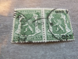 Belgique - Armoirie - Lion - 35c. - Vert - Double Oblitérés - Année 1936 - - Usados