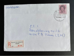 NETHERLANDS 1985 REGISTERED LETTER HENDRIK IDO AMBACHT AVELINGEN TO VIANEN 08-08-1985 NEDERLAND AANGETEKEND - Lettres & Documents