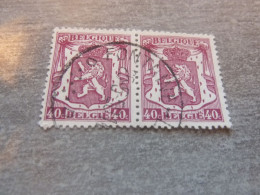 Belgique - Armoirie - Lion - 40c. - Lilas - Double Oblitérés - Année 1940 - - Used Stamps