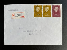 NETHERLANDS 1977 REGISTERED LETTER HELMOND VONDELLAAN TO EINDHOVEN 16-04-1977 NEDERLAND AANGETEKEND - Cartas & Documentos