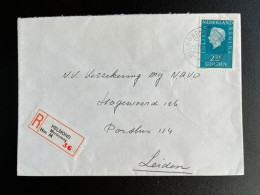 NETHERLANDS 1974 REGISTERED LETTER HELMOND MIERLOSEWEG TO LEIDEN 02-04-1974 NEDERLAND AANGETEKEND - Storia Postale