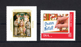 ITALIA  :  NATALE  2021 -  2 Val   MNH**  Del  1.12.2021 - 2021-...:  Nuovi