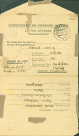 Guerre 40 Carte Lettre Prisonnier Allemand Camp 191 St Fons Rhône Cachet Camp CAD 18 1 1948 Herne - Guerre De 1939-45