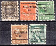 USA Precancel Vorausentwertungen Preo Locals Maryland, Walkersville 713, 5 Diff; Perf. 11x10 1/2 - Vorausentwertungen