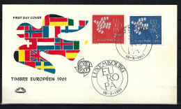 LUXEMBURG FDC Mit Komplettsatz Der Europamarken 1961 - Siehe Bild - FDC