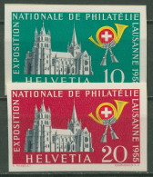 Schweiz 1955 Briefmarkenausstellung Kathedrale Lausanne 611/12 Postfrisch - Unused Stamps