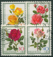 Schweiz 1972 Pro Juventute Pflanzen Blumen Rosen 984/87 Gestempelt - Used Stamps