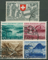 Schweiz 1952 Pro Patria Eidgenossenschaft Glarus/Zug Seen Flüsse 570/74 Gestemp. - Used Stamps
