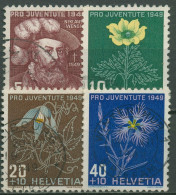 Schweiz 1949 Pro Juventute Niklaus Von Wengi Alpenblumen 541/44 Gestempelt - Gebraucht