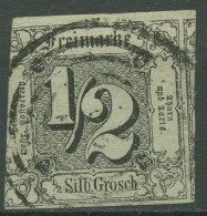 Thurn Und Taxis 1852/58 1/2 Silbergroschen 3 A Gestempelt, Angeschnitten - Other & Unclassified