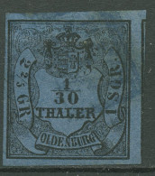 Oldenburg 1852 Hauswappen über Wertschild 2 III Gestempelt, Kleiner Fehler - Oldenburg