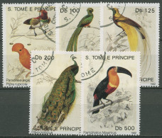 Sao Tomé Und Príncipe 1992 Vögel Pfau Tukan Quetzal 1353/57 Gestempelt - São Tomé Und Príncipe