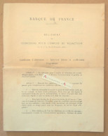 ● Banque De France - 1937 - Règlement Concours Pour Emploi De Rédacteur - 6 Pages - Cf Photos - Banco & Caja De Ahorros