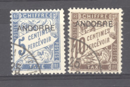 Andorre  -  Taxes  :  Yv  1-2  (o) - Used Stamps