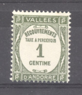 Andorre  -  Taxes  :  Yv  16  *         ,       N2 - Unused Stamps