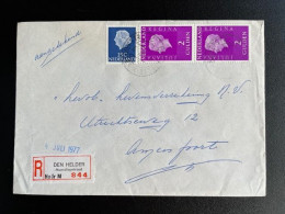 NETHERLANDS 1977 REGISTERED LETTER DEN HELDER MARSDIEPSTRAAT TO AMERSFOORT 01-07-1977 NEDERLAND AANGETEKEND - Storia Postale