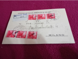 RACCOMANDATA ATTI GIUDIZIARI CON 2 STRISCIE DA 3 FRANCOBOLLI LIRE 3 DEMOCRATICA-1948 - Impuestos